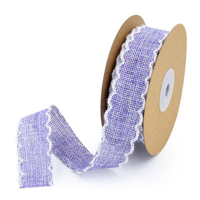 25mm * 10y Burlap Ribbon Rolls Weave Edge 2,5cm Burlap Trim von der Yard