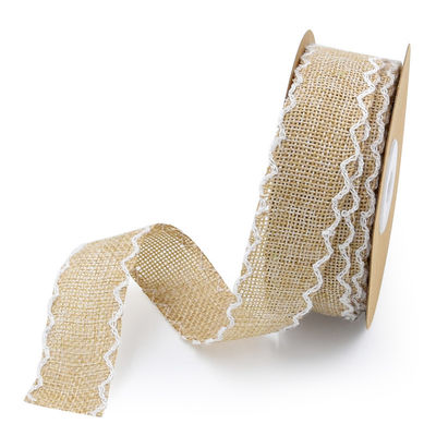 25mm * 10y Burlap Ribbon Rolls Weave Edge 2,5cm Burlap Trim von der Yard