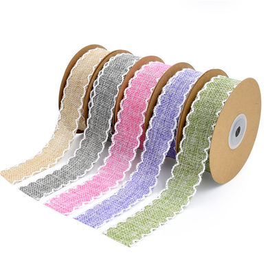 25mm * 10y Burlap Ribbon Rolls Weave Edge 2,5cm Burlap Trim von der Yard
