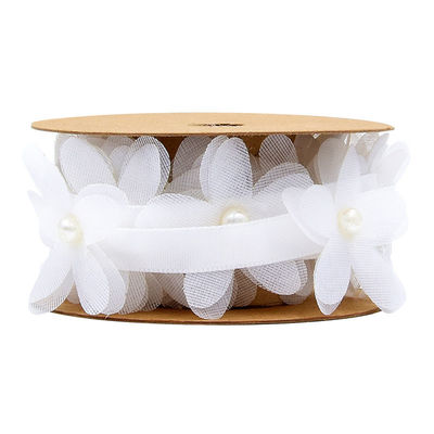 40mm*2m Polyester Blumenband Trim OEM ODM Blumen Spitzenband