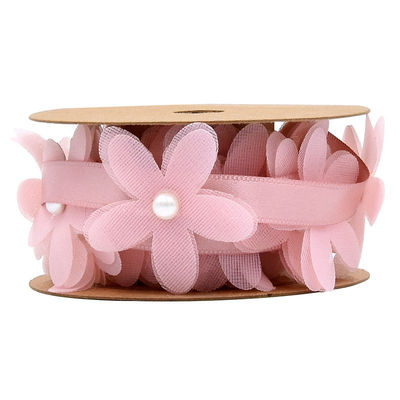 40mm*2m Polyester Blumenband Trim OEM ODM Blumen Spitzenband