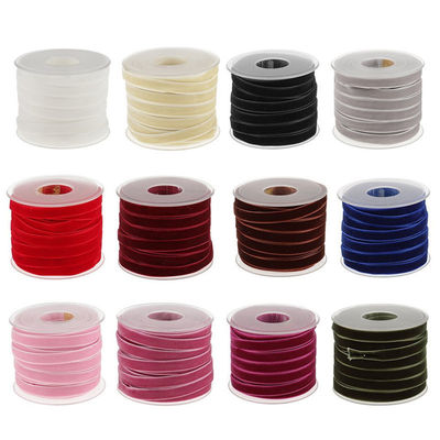 10mm*20Y elastisches Samtband rosa Samtband mit Draht ISO9001