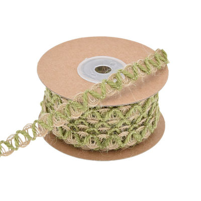 Blattdunkelgrünes Band aus Schlauch 2 mm-15 mm*10y Juteband mit Draht