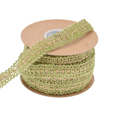 Blattdunkelgrünes Band aus Schlauch 2 mm-15 mm*10y Juteband mit Draht