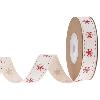 15mm*3y Weihnachtsgeschenkband gedruckt weißes Baumwollband