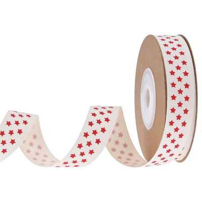 15mm*3y Weihnachtsgeschenkband gedruckt weißes Baumwollband