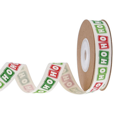 15mm*3y Weihnachtsgeschenkband gedruckt weißes Baumwollband