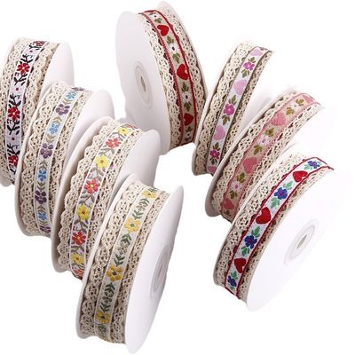 2.5cm Spitze Flroal Jacquard Band Geschenkverpackung Polyesterband für Verpackung