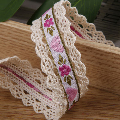 2.5cm Spitze Flroal Jacquard Band Geschenkverpackung Polyesterband für Verpackung