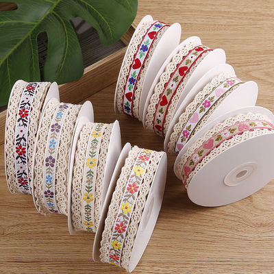 2.5cm Spitze Flroal Jacquard Band Geschenkverpackung Polyesterband für Verpackung