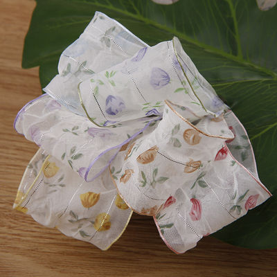40 mm 50 mm Organza-Band mit Floral Printed Polyester-Band OEM Öko-freundlich