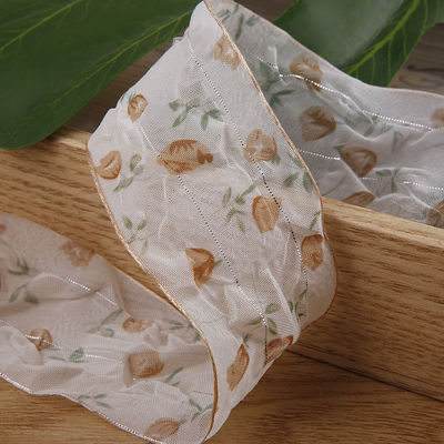 40 mm 50 mm Organza-Band mit Floral Printed Polyester-Band OEM Öko-freundlich