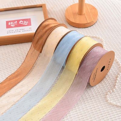 4cm*18m Scheinende Diamant Polyester Organza Band Hochwertiges Geschenkband