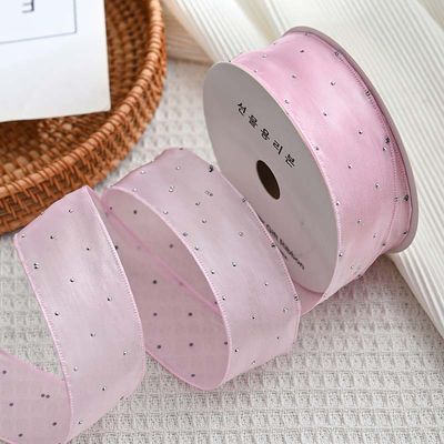 4cm*18m Scheinende Diamant Polyester Organza Band Hochwertiges Geschenkband