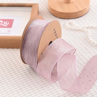 4cm*18m Scheinende Diamant Polyester Organza Band Hochwertiges Geschenkband