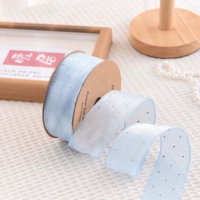 4cm*18m Scheinende Diamant Polyester Organza Band Hochwertiges Geschenkband