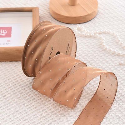 4cm*18m Scheinende Diamant Polyester Organza Band Hochwertiges Geschenkband