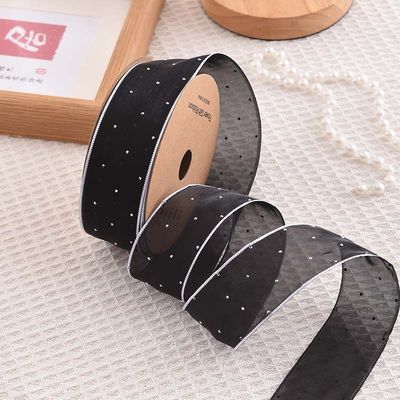 4cm*18m Scheinende Diamant Polyester Organza Band Hochwertiges Geschenkband