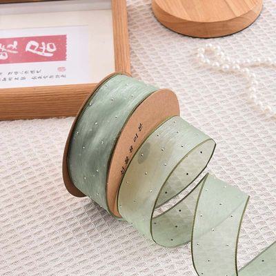 4cm*18m Scheinende Diamant Polyester Organza Band Hochwertiges Geschenkband