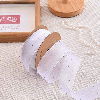 4cm*18m Scheinende Diamant Polyester Organza Band Hochwertiges Geschenkband
