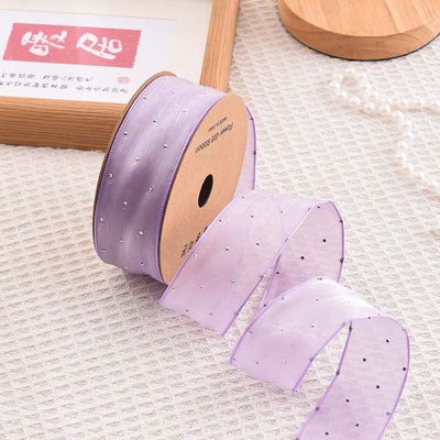 4cm*18m Scheinende Diamant Polyester Organza Band Hochwertiges Geschenkband