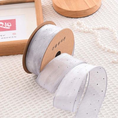 4cm*18m Scheinende Diamant Polyester Organza Band Hochwertiges Geschenkband