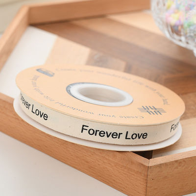 13mm Logo Baumwollband Literatur Frische Blumenstrauß Kuchen Dekoration Geschenkbox Band DIY Material Verpackungsband