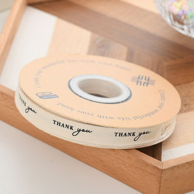 13mm Logo Baumwollband Literatur Frische Blumenstrauß Kuchen Dekoration Geschenkbox Band DIY Material Verpackungsband