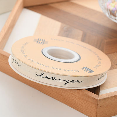 13mm Logo Baumwollband Literatur Frische Blumenstrauß Kuchen Dekoration Geschenkbox Band DIY Material Verpackungsband