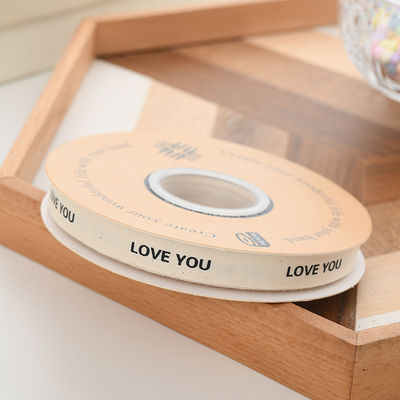 13mm Großhandel Logo Baumwollband Literaturstil Blumenverpackung Geschenkbox Dekoration Band Kuchenstrauß
