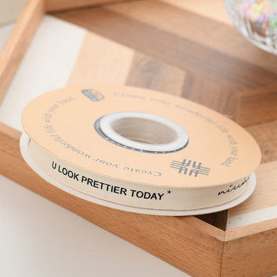 13mm Großhandel Logo Baumwollband Literaturstil Blumenverpackung Geschenkbox Dekoration Band Kuchenstrauß