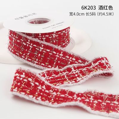 Weihnachtsgitter Bande Geschenkbox Verpackung Bande Handgefertigte Bogen Bande Polyester Bande