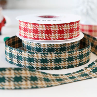 Weihnachtsgitter Bande Geschenkbox Verpackung Bande Handgefertigte Bogen Bande Polyester Bande
