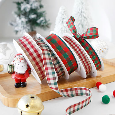 Weihnachtsgitter Bande Geschenkbox Verpackung Bande Handgefertigte Bogen Bande Polyester Bande