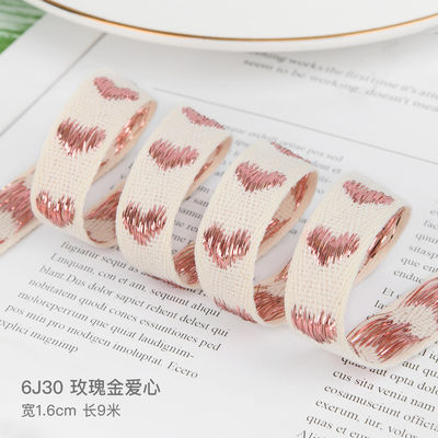 16mm*9m Herzmuster Jacquard-Baumwollband für Kleidungszubehör