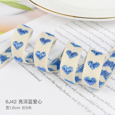 16mm*9m Herzmuster Jacquard-Baumwollband für Kleidungszubehör