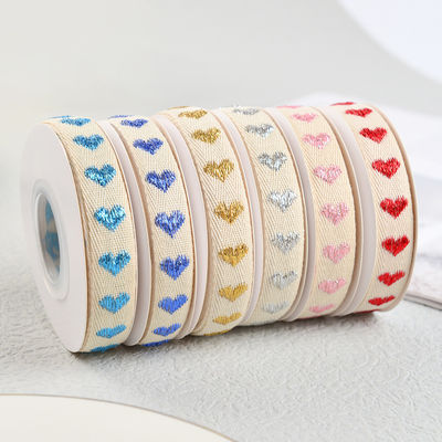 16mm*9m Herzmuster Jacquard-Baumwollband für Kleidungszubehör