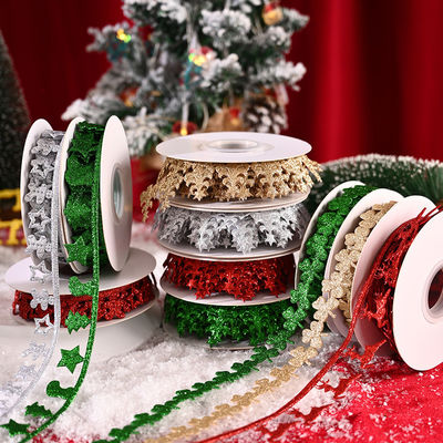 3cm*5y Ultraschall-Weihnachtsband für Geschenkverpackungen und Bekleidungszubehör