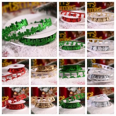 3cm*5y Ultraschall-Weihnachtsband für Geschenkverpackungen und Bekleidungszubehör