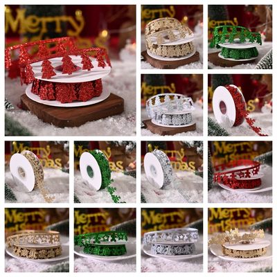 3cm*5y Ultraschall-Weihnachtsband für Geschenkverpackungen und Bekleidungszubehör