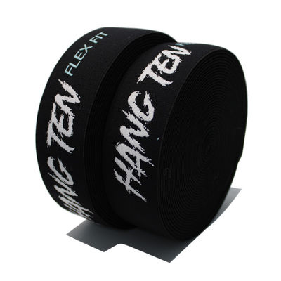 4.4cm Jacquard Customized Logo Elastisches Band und Webbing für Bekleidungsgegenstände Taille Band