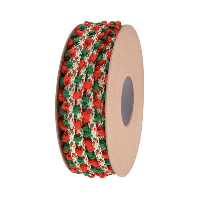 10mm*10m Weihnachtsglück Velous Ohrenkanten für Geschenkverpackung und Festivaldekoration