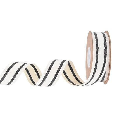 10mm-38mm*10y Schwarz-Rot gestreiftes Baumwollband für Geschenkverpackungen und Bekleidungszubehör