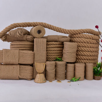 6mm-60mm Gelber Jute 3 Stränge verdrehtes Seil für Dekorationen oder Fischerei
