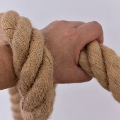 6mm-60mm Gelber Jute 3 Stränge verdrehtes Seil für Dekorationen oder Fischerei